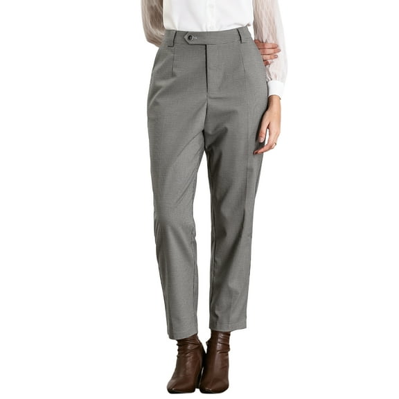 INSPIRE CHIC Women's Houndstooth Pant for Professional and Stylish Office Look Wear 2XL Grey