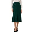 thumbnail image 1 of INSPIRE CHIC Women's Midi Mermaid Skirt Work High Elastic Waisted Fishtails Skirts M Green Blue, 1 of 5