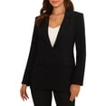 thumbnail image 1 of INSPIRE CHIC Women's Professional Blazer One Button Classic Work Business Suit Jacket Black 2XL, 1 of 5