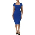 thumbnail image 1 of INSPIRE CHIC Women's Bodycon Pencil Dress Cap Sleeve Formal Work Knee Length Sheath Dresses L Royal Blue, 1 of 7