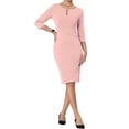 thumbnail image 1 of INSPIRE CHIC Women's Sheath Dress Zipper Neck Pencil Wear-to-Work Dress 2XL Pink, 1 of 6