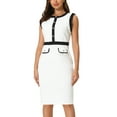 thumbnail image 1 of INSPIRE CHIC Women's Sheath Dresses Office Sleeveless Contrast Color Pencil Dress, 1 of 6