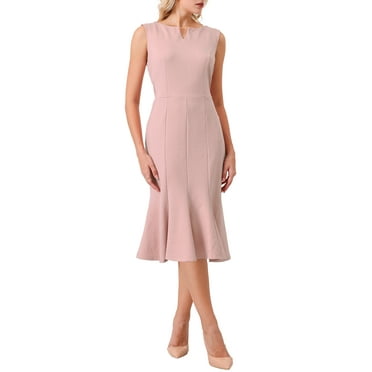 INSPIRE CHIC Women's Sleeveless Dress V Neck Elegant Work Fishtail Dresses