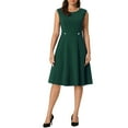 thumbnail image 1 of INSPIRE CHIC Women's Sleeveless Dresses Elegant Round Neck Office A-Line Dress, 1 of 4