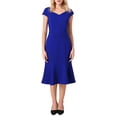thumbnail image 1 of INSPIRE CHIC Women's Vintage Dresses Cap Sleeve Sweetheart Neck Fishtail Dress, 1 of 4