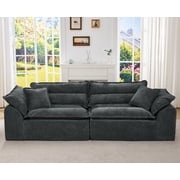 Hobestluk 104" Sectional Sofa Couches 3 Seater Modular Sofa, Cloud Couch with Removable Cushion, Boneless Couch, Modular Sectional Couches for Living Room (Dark