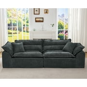 Hobestluk 104" Sectional Sofa Couches 3 Seater Modular Sofa, Cloud Couch with Removable Cushion, Boneless Couch, Modular Sectional Couches for Living Room Dark Grey