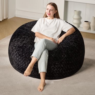 Hobestluk 3FT Bean Bag Chair for Adults with Memory Foam Filler Giant ...