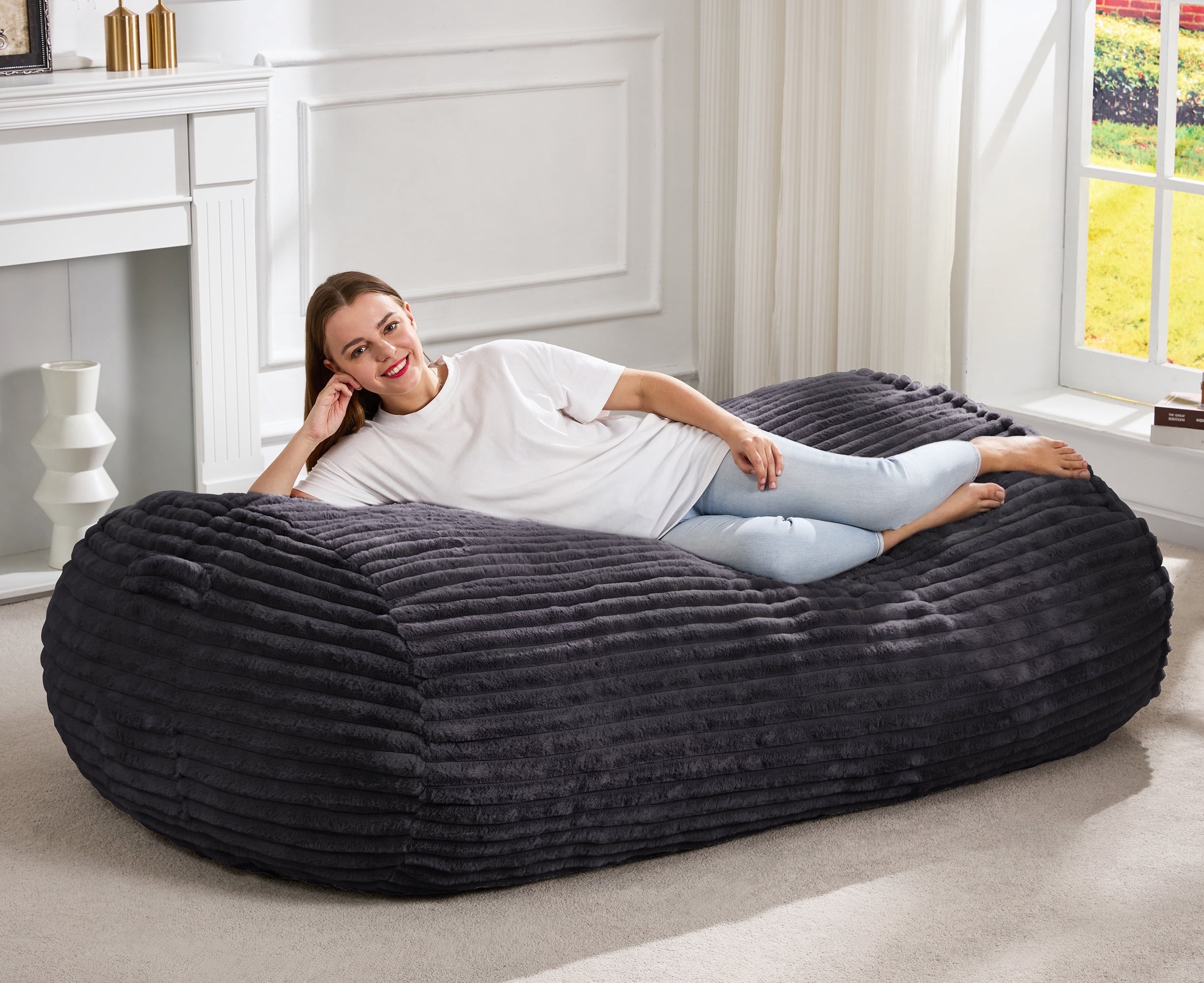 Big Joe Fuf Giant Foam Filled Bean Bag Chair for Adults & Teens