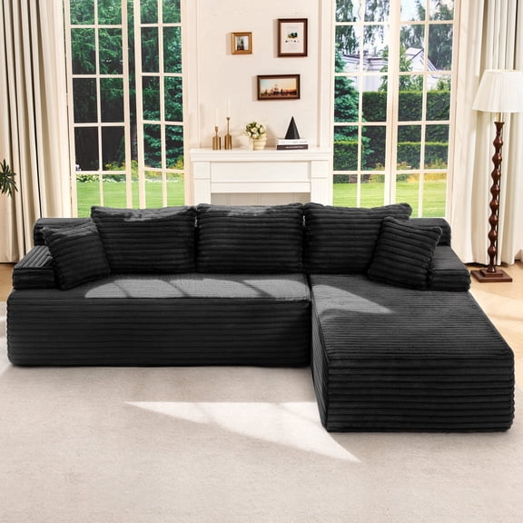 Hobestluk 108" Modular L-Shape Sectional Sofa, 3 Seat Cloud Couch with Memory Foam, Oversized Chaise Sofa for Living Room (Right Facing)