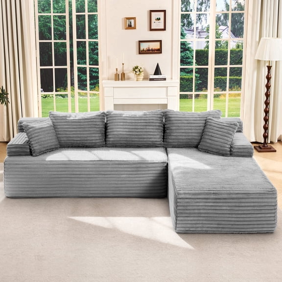 Hobestluk 108“ Modular L-Shape Sectional Sofa, 3 Seat Cloud Couch with Memory Foam, Oversized Chaise Sofa for Living Room (Right Facing)