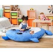 Hobestluk 5FT Bean Bag Pad for Kids, Blue Dolphin Beanbag Chair Lounger for Living Room Bedroom Playroom, Full