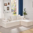 thumbnail image 1 of Hobestluk Modular Sectional Sofa Couches 108" L-Shape Couch 3 Seat Modular Sofa Memory Foam Sectional Couches for Living Room, Boneless Couch with Oversized Chaise (White, Right Facing), 1 of 9