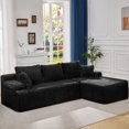thumbnail image 1 of Hobestluk 108" L-Shape 3 Seat Modular Sectional Sofa, Boneless Design with Oversized Chaise for Living Room, Right Facing, Black, 1 of 9