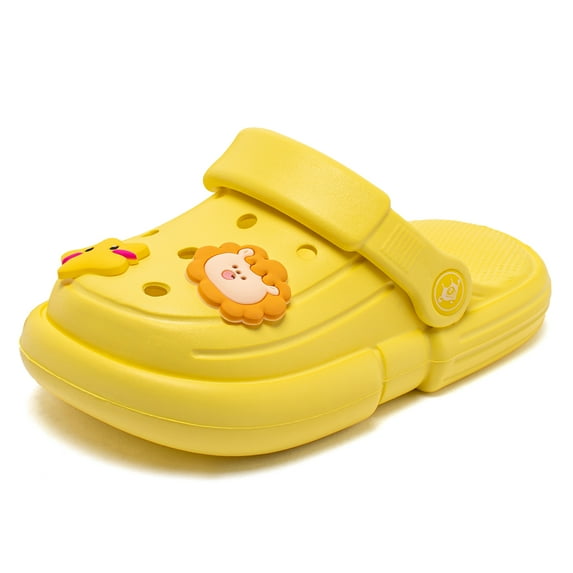 Hobibear Garden Clog Toddler Slip on Beach Slipper Sandals(Toddler/Little Kids/Big Kids)Yellow 7-8