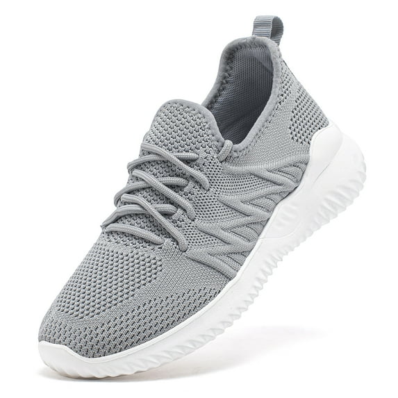 Hobibear Women Running Shoes Lightweight Breathable Sport Shoe for Gym Travel Work Gray 7