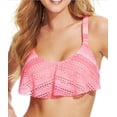 thumbnail image 1 of Hobie PINK/CORAL Junior's Crochet Flounce Bikini Swim Top, US X-Large, 1 of 4