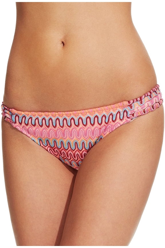 PINK Junior's Printed Crochet Hipster Bikini Swim Bottom , US Medium