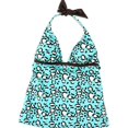 thumbnail image 1 of Hobie Womens Printed Halter Swim Top, Green, X-Small, 1 of 1