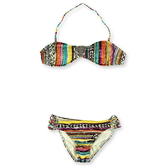 Hobie Womens Printed Middle Gather 2 Piece Bandeau, Multicoloured, Medium