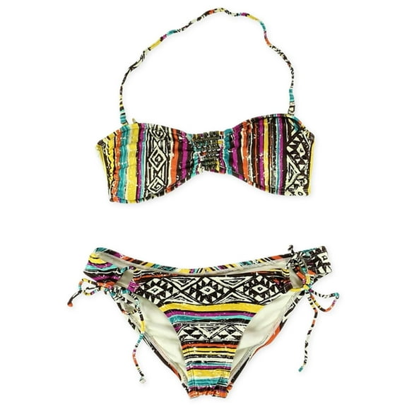 Hobie Womens Printed Middle Gather 2 Piece Bandeau, Multicoloured, Small