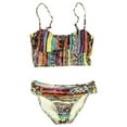 thumbnail image 1 of Hobie Womens Printed Middle Gather 2 Piece Bandeau, Multicoloured, Small, 1 of 2