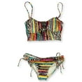 thumbnail image 1 of Hobie Womens Printed Middle Gather 2 Piece Bandini, Multicoloured, Small, 1 of 2