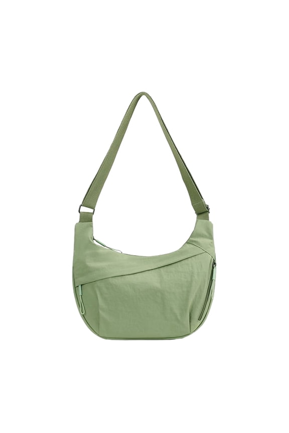 Hobo Bag Portable Half Moon Shoulder Bag Zippered Travel Crossbody Messenger Bag for Daily Travel Office Shopping