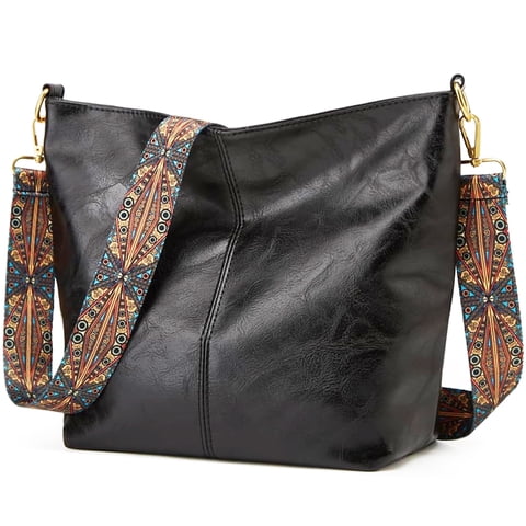 Hobo Bag for Women Crossbody Handbag Ladies Chic Shoulder Bags Black Purse