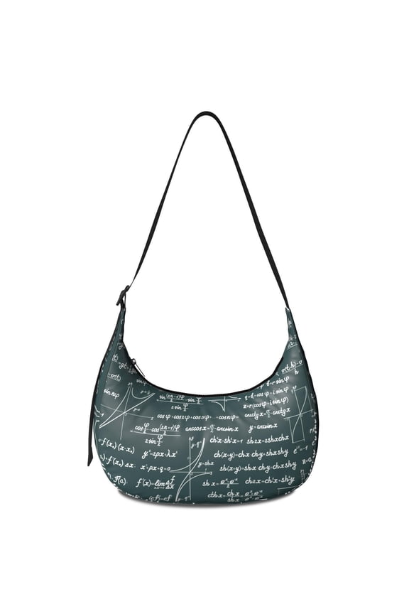 Hobo Bags for Women, Ultra Soft Foldable Vegan Leather Shoulder Handbag, Stylish Slouchy Tote Purses – Physics Formula & Atom Pattern, STEM Inspired Tote