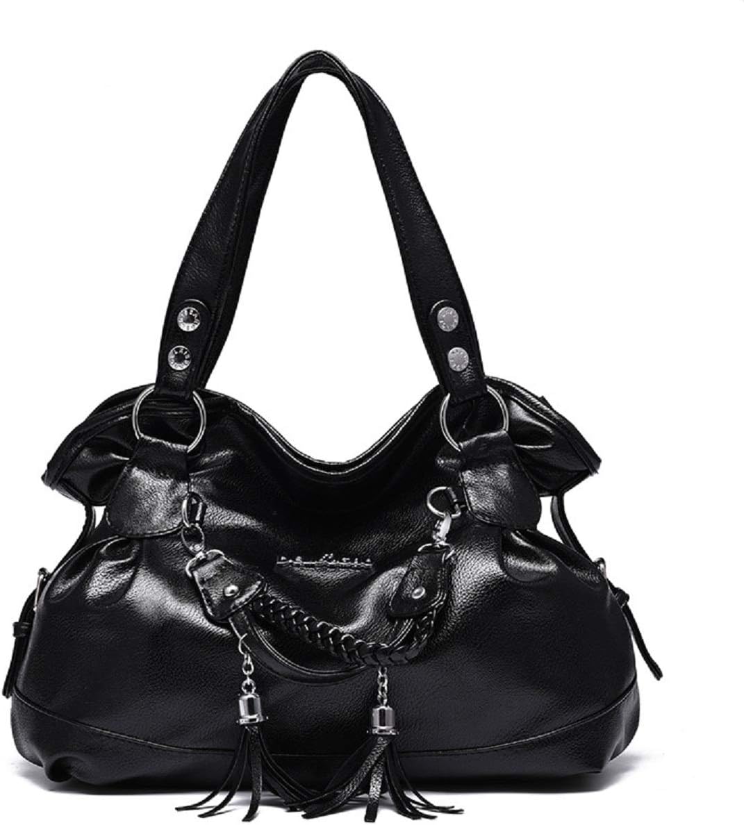 Hobo Bags for Women PU Leather Purses and Handbags Shoulder Bag Top-Handle Bags with Tassel