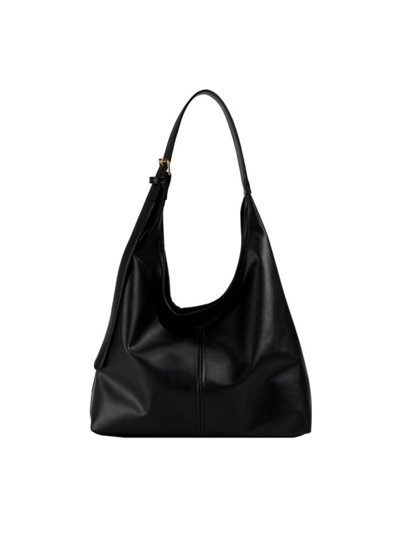 Hobo Bags for Women, Slouchy Tote, PU Leather Shoulder Purses, Black Tote Bags