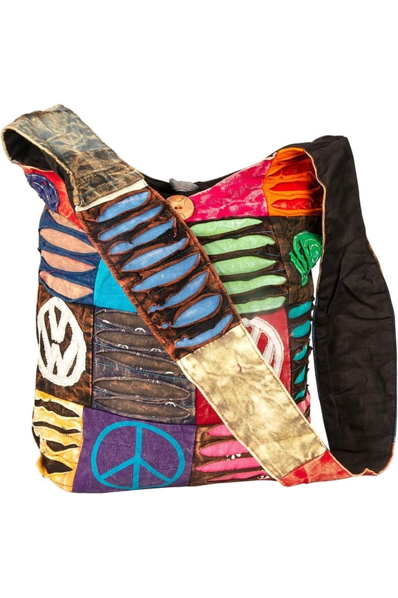Hobo Colorful Bag Women Sling Slouch Hippie Boho (Peace)