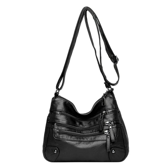 Hobo Crossbody Shoulder Bags for Women Leather Multi Zipper Pockets Satchel Handbag Tote Purses Ladies