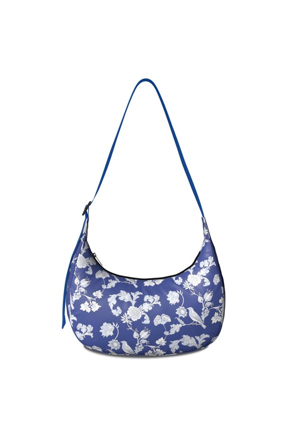 Hobo Shoulder Bag for Women – Adjustable Strap, Romantic Rose and Peony Pattern, Retro Floral and Bee Artwork, Durable Rustic Purse
