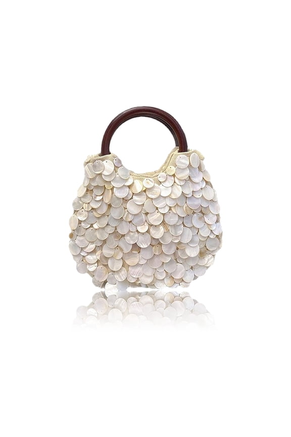 Toted Bag Handmade Shell Beaded Clutches Purses Top Handle Bag Handbag