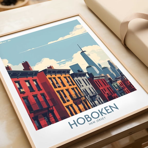 Hoboken Travel Poster NJ Wall Art Print Poster Gift Home Decor Travel Print Framed amp Unf