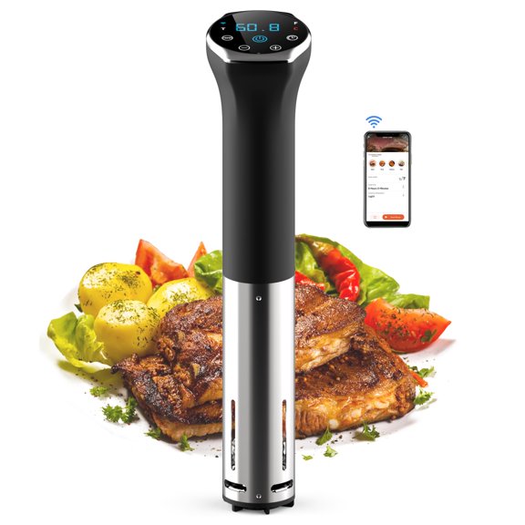 Hobsir Sous Vide Cooker, 1100W Sous Vide Machine with LED, Wifi App Control, Timer, Silence Stainless Steel Immersion Circulator Slow Cooking Machine Sous-vide Cooker Y101