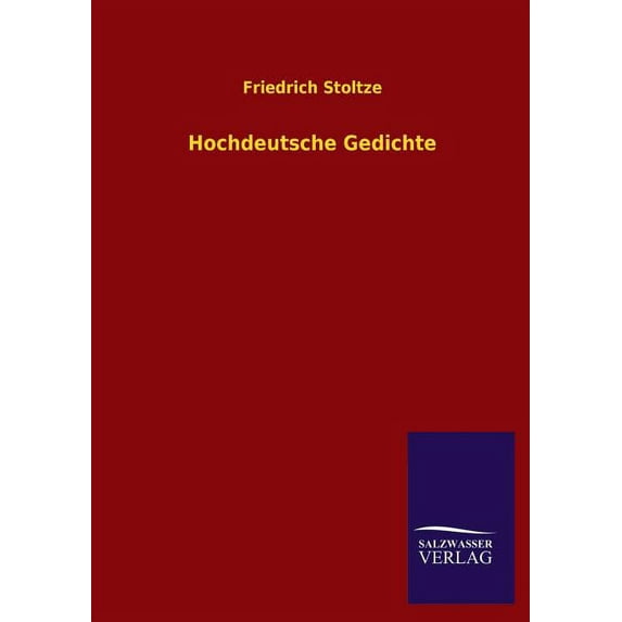 Hochdeutsche Gedichte (Paperback)