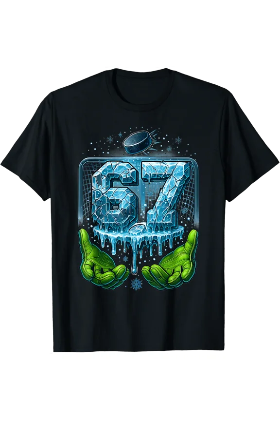 Hockey 67 Six Seven Funny Six Seven 6 7 Gen Alpha Meme Drip T-Shirt All Size S-5Xl