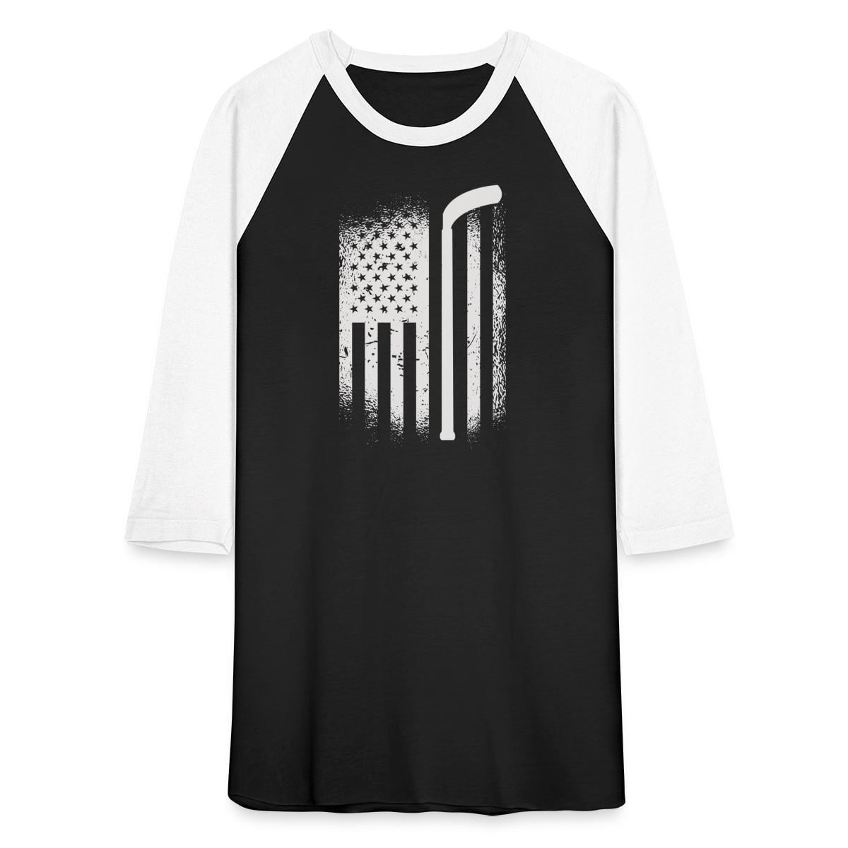 Hockey American Flag Unisex Baseball T-Shirt - Walmart.com