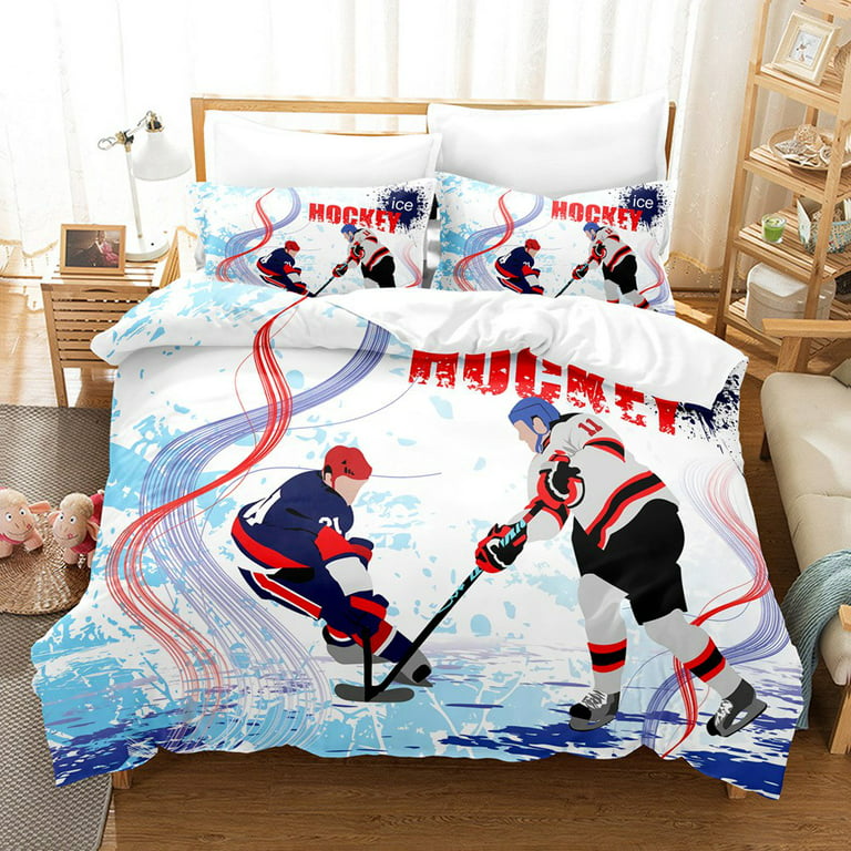 Erosebridal Ice Hockey Pillow Cover 18x18, Puck Sports Throw Pillow Cover  for Home Bed Couch, Sports Games Theme Cushion Cover, Winter Sports Hockey