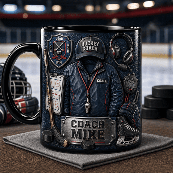 Hockey Coach Mug Personalized Custom Coffee Cup Gift for Team Coach or Assistant