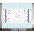 thumbnail image 1 of Ambesonne Hockey Curtains 2 Panel Set, Graphic Field Outline, 108" x 90", Blue Red Pale Blue, 1 of 3