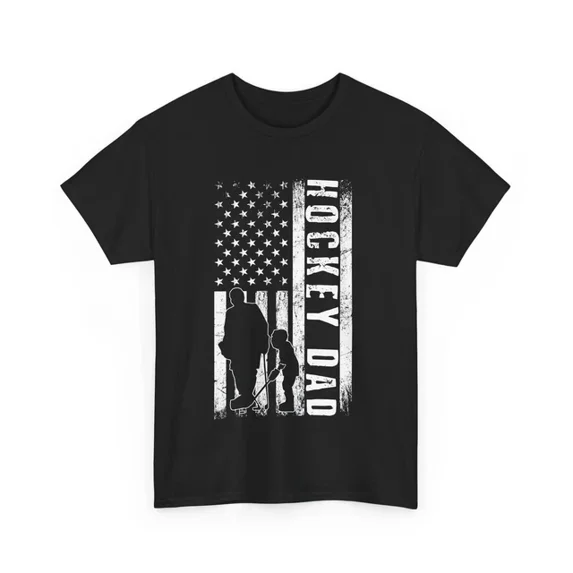 Hockey Dad Usa Flag T-Shirt, Hockey Player Sports Lovers Father'S Day S-5XL Birthday Gifts