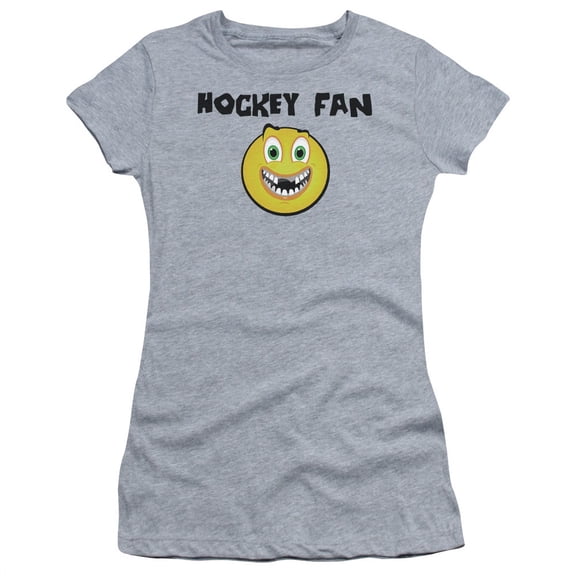 Hockey Fan Toothless Face Humorous Funny Saying Juniors Sheer T-Shirt