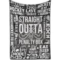 thumbnail image 1 of Hockey Gifts for Boys Men, Bed Flannel Blankets Throws 50*60 for Christmas, Hockey Gifts for Boys 8-12 - Black - Straight Outta The Penalty Box, 1 of 6