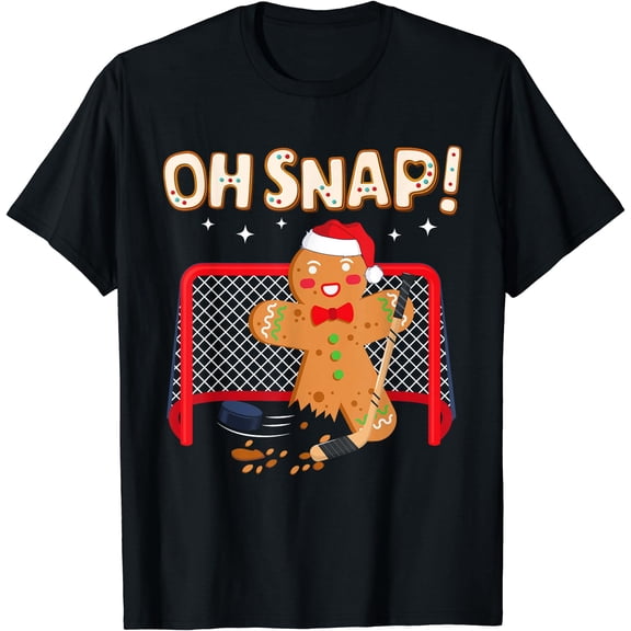 Hockey Goalie Krismast Gingerbread Man Oh Snap Cookie T-Shirt