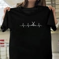 thumbnail image 1 of Hockey Heartbeat Minimalist Sports Lover Gift EKG Line Unisex T-Shirt, up to size 5XL, 1 of 2