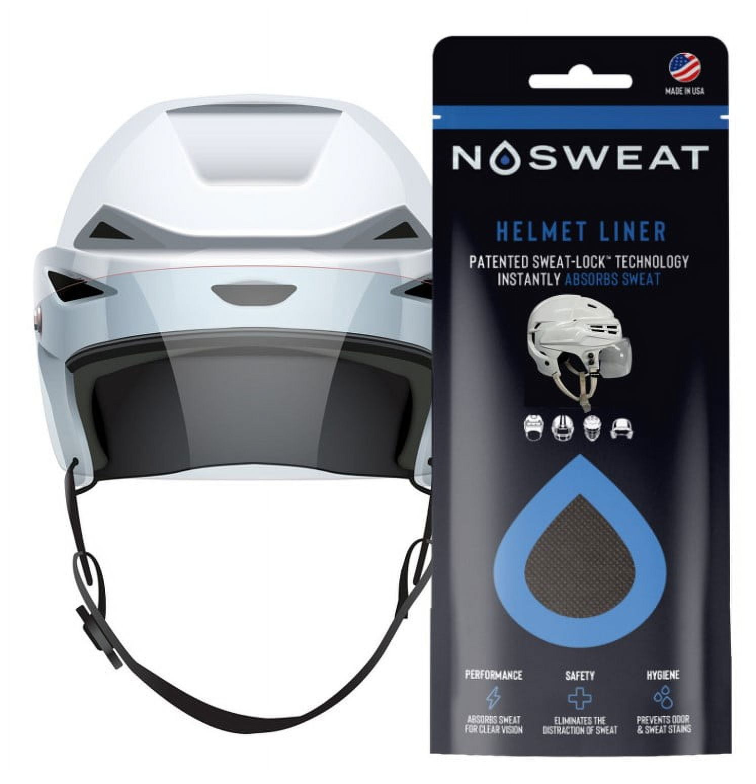Hockey Helmet Sweat Liners Pack Patented Sweatbands by NoSweat (3